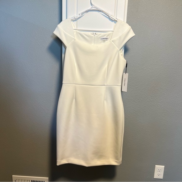 dillards calvin klein white dress Bell Sleeve Dresses At Calvin Klein Women's 3/4 Boat Neck Bell Mid Chest Neckline Calvin Klein Floral Print Sleeveless